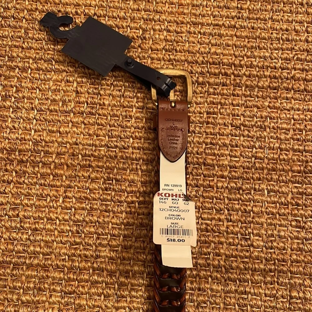 NWT Chaps Braided Brown Belt 30-32 (children’s large)